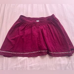 American Eagle Outfitters Beaded Burgundy Skater Skirt